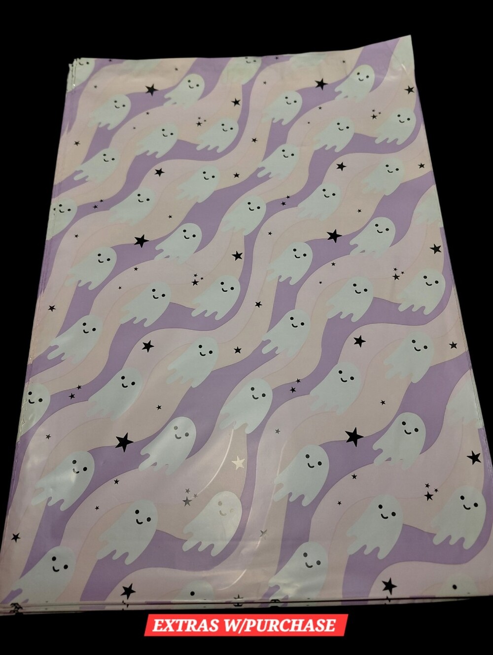 20ct. 12x15.5 Smiling Ghosts Polymailers Random Thank You Cards And Stickers
